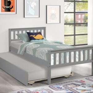 Kaisneo Pull-Out Trundle Bed with Solid Pine Frame